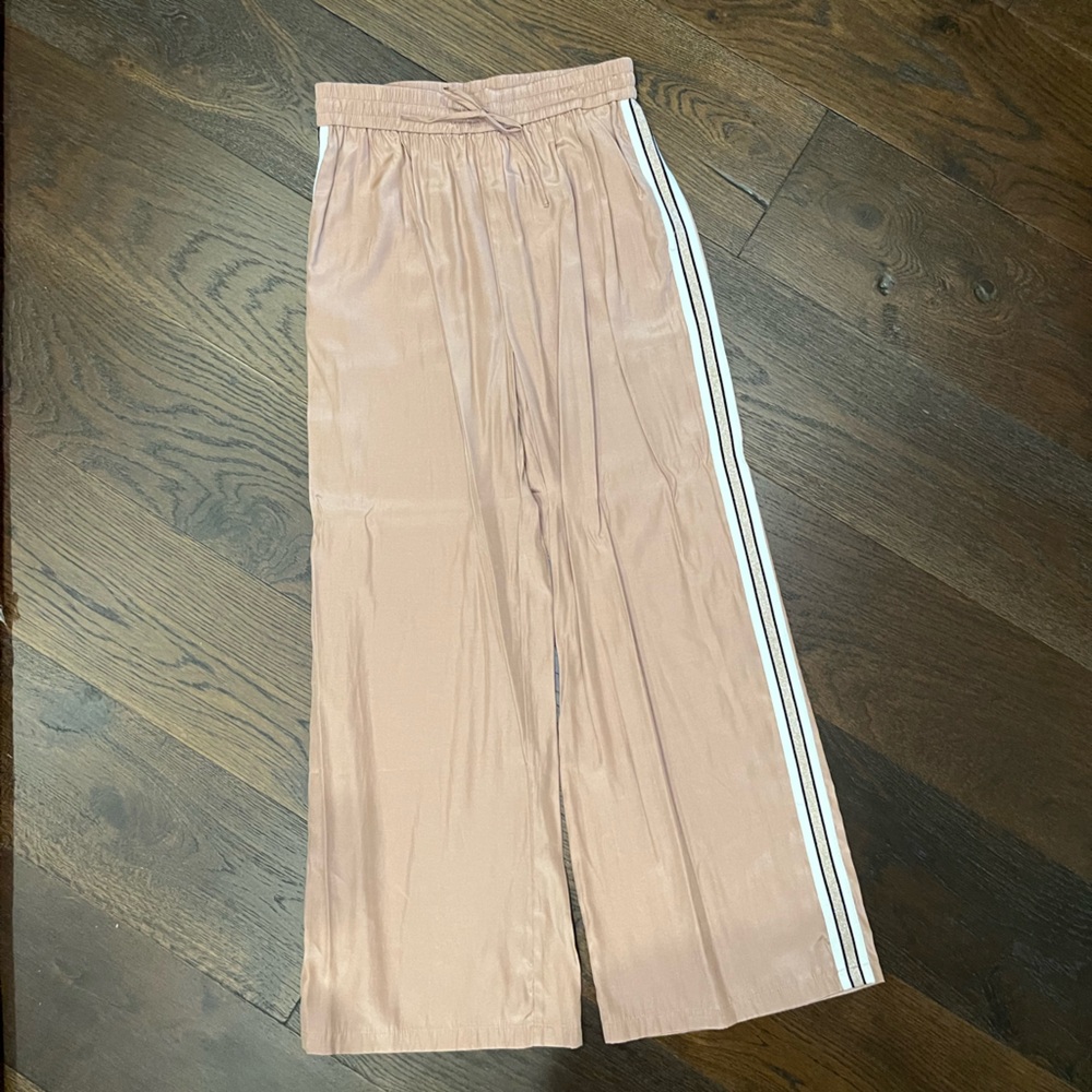 Women's Blush Track Pants with Side Stripes